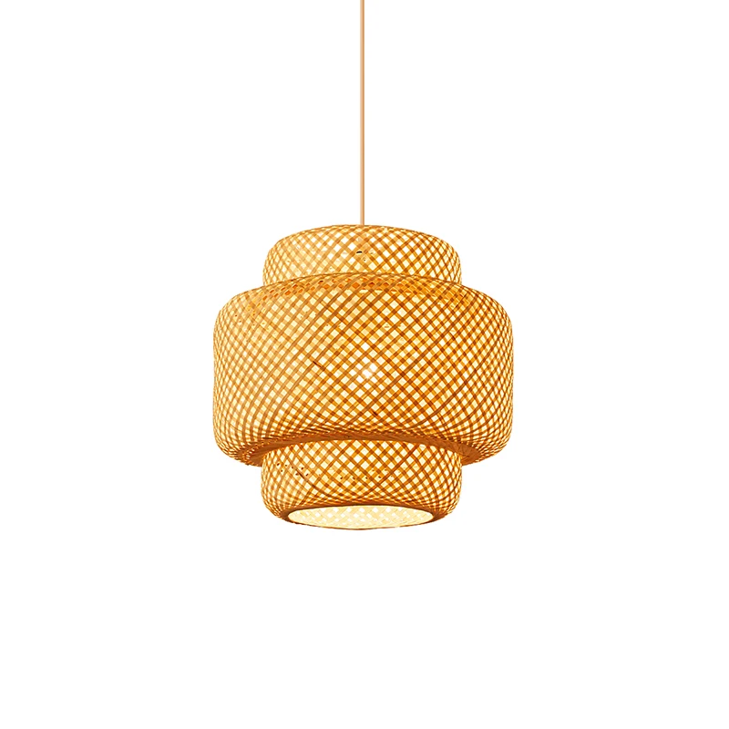 Handmade Bamboo Chandelier modern style tea room Rattan Pendant Lamp lantern pendant light