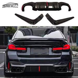 G30 F90 M5 Carbonfaser 3D-Style Heckdiffusor Heckschürzenlippe mit Leuchte für BMW 5er G30 G38 F90 M5 - Product Image 1