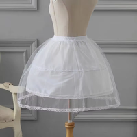 QUEENSGOWN Stock 42cm Petit Jupon Moelleux Enfants Robe Jupon Avec Os et Dentelle Tirm Bonne Qualité Lolita Jupon