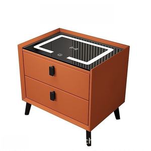 简约白色智能床头柜，带无线充电功能，适合卧室、公寓、酒店 - Product Image 4