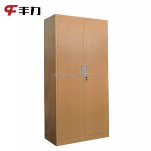 Armoire de classement moderne en acier, 2 portes, grain de bois, couleur transfert, pour usage extérieur scolaire, ignifuge et étanche - Product Image 1