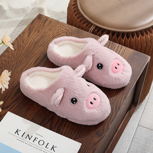 Chaussons d'intérieur chauds et silencieux <span class=keywords><strong>pour</strong></span> femme, style INS, en peluche douce, motif cochon de dessin animé, <span class=keywords><strong>pour</strong></span> l'hiver, fourniture directe usine - Product Image 5
