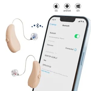 Kontrol APP alat bantu dengar digital bte, alat bantu dengar digital dapat diprogram dan diisi ulang dengan bluetooth tanpa kabel