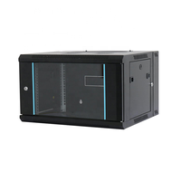 Porte en verre trempé porte en maille 600x450x500mm support de serveur 9U support d'armoire réseau mural