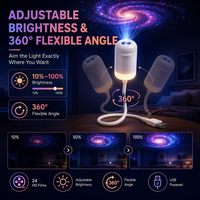 Projecteur de lumière nocturne holographique 5D intelligent HD, projecteur d'étoiles galactiques HD 2-en-1 Plug and Play, rotation à 360°, alimenté par USB