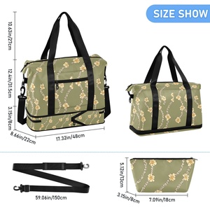 Sac de voyage en polyester imperméable grande capacité, design Hawaï, séparation sec/humide, pour la gym - Product Image 3