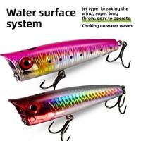Leurre flottant artificiel en acier inoxydable pour la pêche en eau salée au bar, leurre popper pour lancer loin