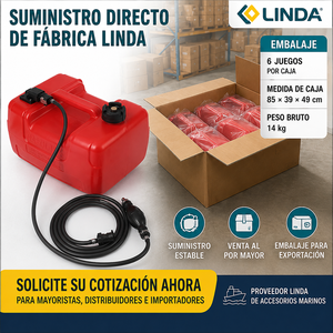 LINDA Fabrica Directa Réservoir de Carburant Marin 12L avec Tuyau 3.1m 8mm pour Moteur Hors-Bord Yamaha CE EPA ErP CARB - Product Image 6