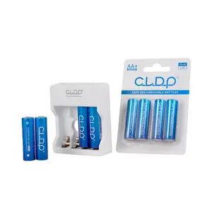 CLDP 4pcs blister card packaging 2500mWh 1.6v Nizn aa rechargeable batteries and charger