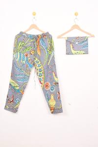 Conjunto de Pijama con Estampado Floral de Pájaros - Ropa de Dormir de Algodón Artesanal, Ropa de Dormir y de Estar por Casa de Verano Estilo Bohemio para Mujer, Regalo - Product Image 6