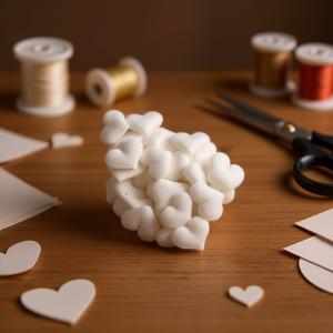 Coriandoli a Forma di Cuore in Tessuto ILAN 2mm Bianchi 30pz per Decorazioni e Artigianato - Product Image 2