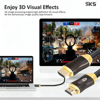 Câble Ultra Haute Vitesse 2.1 8K 60Hz avec Connecteurs en Alliage de Zinc et Gaine en Nylon Tressé pour TV, PS5, Xbox Series X, Ordinateur, iOS, Imprimante