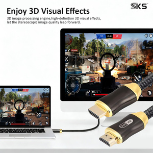 Câble Ultra Haute Vitesse 2.1 8K 60Hz avec Connecteurs en Alliage de Zinc et Gaine en Nylon Tressé pour <span class=keywords><strong>TV</strong></span>, PS5, Xbox Series X, Ordinateur, iOS, Imprimante - Product Image 4