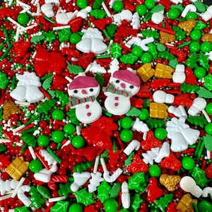 Perles de <span class=keywords><strong>sucre</strong></span> de Noël colorées pour la cuisson et les décorations de gâteaux Solide Holiday Sprinkles avec Snowflake Santa Claus Snowman Design - Product Image 1