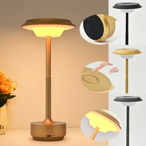 3 Colors Metal Desktop Decoration <b>Table</b> Lamp Touch Bedside Lamp Rechargeable Night Light Hotel Bar Restaurant Decoration - Product Image 1