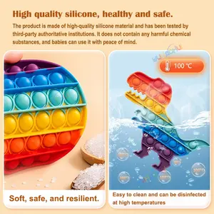 Arc-en-ciel <span class=keywords><strong>Pop</strong></span> Push Bubblle Fidget Anti Stress Relief Jouets pour enfants adultes Besoins spéciaux Jouets sensoriels Jouets interactifs pour enfants - Product Image 5