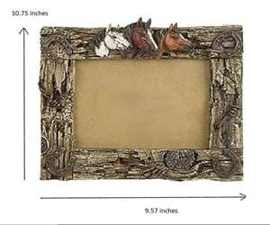 Resin Art <strong>7</strong>"<strong>x5</strong>" Photograph Imitated Deadwood Horsehead <strong>Photo</strong> <strong>Frame</strong> - Product Image 1
