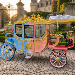 Chariot de chevaux de luxe personnalisé et coloré, fabriqué sur mesure, chariot royal électrique à chevaux en vente – Offre spéciale - Product Image 1