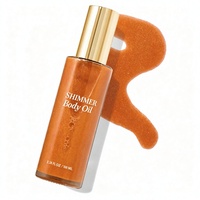 MLM Marque Blanche Auto-Bronzant Corps Pailleté Maquillage Liquide Huile Parfumée pour un Éclat de Peau Spray Fixateur Huile Scintillante Corps