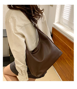 Nuevo Bolso Bandolera para Mujer, de Alta Gama, Gran Capacidad, Textura de Cuero Suave, Bolso Simple para Hombro y Axila - Product Image 5