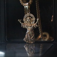 Collier fantaisie bijoux argent sterling plaqué or pendentif jésus catholique personnalisé