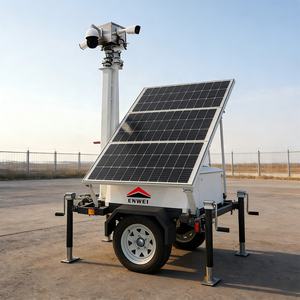 Remolque de Vigilancia con Energía <span class=keywords><strong>Solar</strong></span> a Buen Precio, Mini Remolque con Paneles Solares Rojos y Cámaras CCTV para Monitoreo en Exteriores - Product Image 4