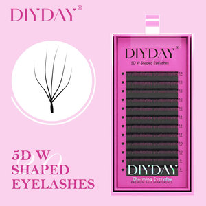 Diyday Mới Phong Cách 5D 2.0 W Hình Dạng Hoa Trà Lông Mi Mở Rộng Matte Tự Nhiên Lông Mi Giả Độ dài Khác Nhau Pbt Lông 0.07Mm - Product Image 1