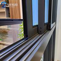 Fenêtre coulissante en alliage d'aluminium avec cadre coupe-vent et verre trempé pour le sous-sol Extérieur Hôtel Salon Applications