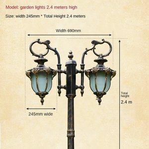 Lampe LED pour pelouse de jardin en aluminium moulé sous pression IP65 étanche lumière de voie extérieure moderne noire - Product Image 1