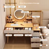Meuble-lavabo en bois, design de panneau, multifonctionnel, moderne, minimaliste, table de maquillage, bureau, rangement pour petit appartement, chambre à coucher