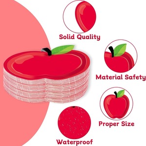 Apple Shaped <b>Paper</b> Plates 10 Pack Disposable Party Supplies For Children Birthday Dessert Snack Plates - Product Image 2