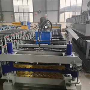 Tốc độ cao hơn đôi boong tấm lợp cuộn tạo thành máy cho 914 mm chiều rộng cuộn dây sản xuất tại Trung Quốc
