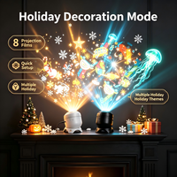 Lampe de projection dynamique LED 2026 avec 8 films interchangeables (Océan, Halloween, Flocon de neige, Noël, Ciel étoilé) en ABS – Veilleuse pour enfants