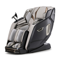 Fauteuil de massage pour salon familial avec écran tactile 7 pouces, rouleaux de massage pour les pieds, pétrissage des mollets, musique Bluetooth et ions négatifs