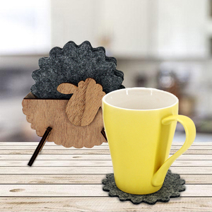 Posavasos de cuerpo de cordero de tela para uso decorativo - Product Image 1