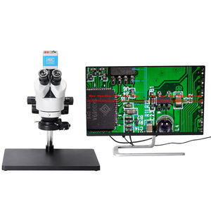 7X-45X 4KHDビデオカメラ三眼ステレオ顕微鏡モバイル修理用工業用測定 - Product Image 1