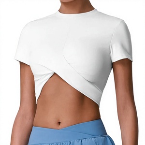 Ropa Deportiva Ligera para Mujer, 100% Algodón, para Gimnasio y Entrenamiento, Corte Ajustado, Transpirable, Cuello en V, Secado Rápido, Verano - Product Image 1