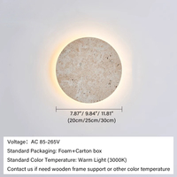 Vente en gros Applique murale décorative moderne en travertin jaune pour chambre à coucher Applique murale en travertin jaune de haute qualité, cercle de lune
