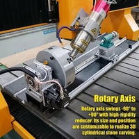 Routeur CNC pour pierre 2113 ATC 4 axes, machine de gravure sur marbre et quartz avec dispositif rotatif pour colonnes romaines