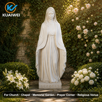 Statuette religieuse en résine de la Vierge Marie sculptée à la main - Statue de jardin Art Déco imperméable de 16,93 pouces de diamètre pour la maison ou l'église