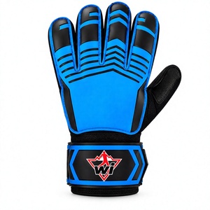 Gants de gardien de but de football blancs, protection des doigts, sangle de poignet réglable, fermeture à boucle, respirants, imperméables, séchage rapide - Product Image 2