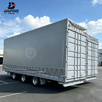Remorque à rideaux coulissants en acier à 3 essieux avec bâche coulissante pour le transport de marchandises générales, capacité maximale de 35 tonnes, à vendre