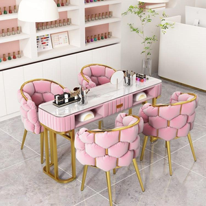 ชุดโต๊ะและเก้าอี้ทำเล็บสแตนเลสสตีลสไตล์โมเดิร์นหรูหราพร้อม<span class=keywords><strong>เครื่อง</strong></span><span class=keywords><strong>ดูด</strong></span><span class=keywords><strong>ฝุ่น</strong></span>  แบบประหยัด  โต๊ะทำเล็บเดี่ยวและคู่ - Product Image 2