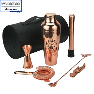 Ensemble de barman de 11 pièces en acier inoxydable avec support en bambou, ensemble de bar à cocktails parisien, support en bois - Product Image 2
