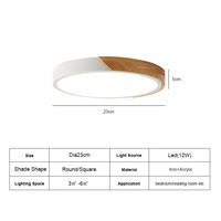 Plafonnier LED blanc en bois de style nordique, luminaire de plafond moderne en acrylique rond pour chambre à coucher intérieure, 12W