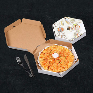 Giấy thực phẩm takeout container tùy chỉnh <span class=keywords><strong>23x23</strong></span> lục giác bát giác bánh pizza bao bì hộp với logo - Product Image 6