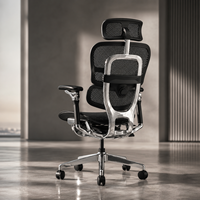 Chaise de bureau ergonomique en maille pour cadres, base en aluminium, pivotante et réglable, vente en gros 2026, directement de l'usine