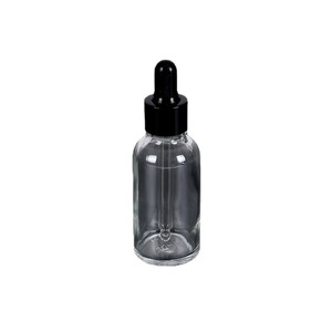 Feiyue Glass Dropper <b>Bottle</b> 30ml Transparent With Black Cap For Essential Oil Serum Dispensing - Product Image 1
