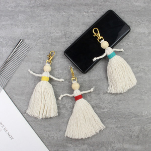 Kit di Materiale per Intrecciare Portachiavi con Perline di Legno in Stile Europeo per Bambine, Tutorial in Inglese, Piccola Borsa - Product Image 2