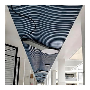 Colore del legno curvo in metallo ondulato alluminio profili del soffitto Pop <span class=keywords><strong>controsoffitto</strong></span> Design per Hall Restaurant Home office Shop - Product Image 4